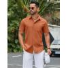 imageCOOFANDY Mens Button Down Shirts Lightweight Breathable Short Sleeve Shirt Summer Beach TopCaramel