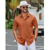 imageCOOFANDY Mens Button Down Shirts Lightweight Breathable Short Sleeve Shirt Summer Beach TopCaramel