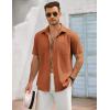 imageCOOFANDY Mens Button Down Shirts Lightweight Breathable Short Sleeve Shirt Summer Beach TopCaramel