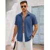 imageCOOFANDY Mens Button Down Shirts Lightweight Breathable Short Sleeve Shirt Summer Beach TopDenim Blue