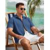 imageCOOFANDY Mens Button Down Shirts Lightweight Breathable Short Sleeve Shirt Summer Beach TopDenim Blue