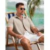 imageCOOFANDY Mens Button Down Shirts Lightweight Breathable Short Sleeve Shirt Summer Beach TopKhaki