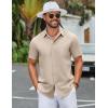 imageCOOFANDY Mens Button Down Shirts Lightweight Breathable Short Sleeve Shirt Summer Beach TopKhaki