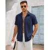 imageCOOFANDY Mens Button Down Shirts Lightweight Breathable Short Sleeve Shirt Summer Beach TopNavy Blue