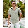 imageCOOFANDY Mens Button Down Shirts Lightweight Breathable Short Sleeve Shirt Summer Beach TopSage Green