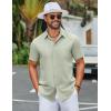 imageCOOFANDY Mens Button Down Shirts Lightweight Breathable Short Sleeve Shirt Summer Beach TopSage Green