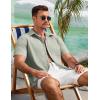 imageCOOFANDY Mens Button Down Shirts Lightweight Breathable Short Sleeve Shirt Summer Beach TopSage Green