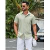 imageCOOFANDY Mens Button Down Shirts Lightweight Breathable Short Sleeve Shirt Summer Beach TopSage Green