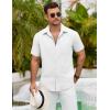 imageCOOFANDY Mens Button Down Shirts Lightweight Breathable Short Sleeve Shirt Summer Beach TopWhite