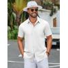 imageCOOFANDY Mens Button Down Shirts Lightweight Breathable Short Sleeve Shirt Summer Beach TopWhite
