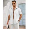 imageCOOFANDY Mens Button Down Shirts Lightweight Breathable Short Sleeve Shirt Summer Beach TopWhite