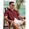 imageCOOFANDY Mens Button Down Shirts Lightweight Breathable Short Sleeve Shirt Summer Beach TopWine Red