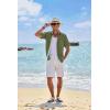 imageCOOFANDY Mens Button Down Shirts Short Sleeve Casual Linen Shirts for Men Summer Beach Wedding ShirtArmy Green