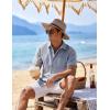 imageCOOFANDY Mens Button Down Shirts Short Sleeve Casual Linen Shirts for Men Summer Beach Wedding ShirtLight Denim Blue