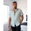 imageCOOFANDY Mens Button Down Shirts Short Sleeve Casual Linen Shirts for Men Summer Beach Wedding ShirtLight Green