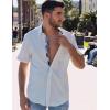 imageCOOFANDY Mens Button Down Shirts Short Sleeve Casual Linen Shirts for Men Summer Beach Wedding ShirtWhite