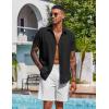 imageCOOFANDY Mens Button Down Shirts Short Sleeve Casual Shirt Summer Beach Wedding ShirtsBlack