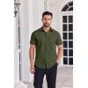 imageCOOFANDY Mens Button Down Shirts Short Sleeve Casual Shirt Summer Untucked Dress ShirtsArmy Green