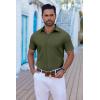 imageCOOFANDY Mens Button Down Shirts Short Sleeve Casual Shirt Summer Untucked Dress ShirtsArmy Green