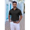 imageCOOFANDY Mens Button Down Shirts Short Sleeve Casual Shirt Summer Untucked Dress ShirtsBlack