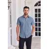 imageCOOFANDY Mens Button Down Shirts Short Sleeve Casual Shirt Summer Untucked Dress ShirtsCaptain Blue