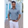 imageCOOFANDY Mens Button Down Shirts Short Sleeve Casual Shirt Summer Untucked Dress ShirtsCaptain Blue