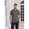 imageCOOFANDY Mens Button Down Shirts Short Sleeve Casual Shirt Summer Untucked Dress ShirtsDark Gray