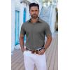 imageCOOFANDY Mens Button Down Shirts Short Sleeve Casual Shirt Summer Untucked Dress ShirtsDark Gray
