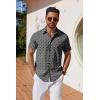 imageCOOFANDY Mens Button Down Shirts Short Sleeve Casual Shirt Summer Untucked Dress ShirtsGeometric Black