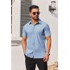 imageCOOFANDY Mens Button Down Shirts Short Sleeve Casual Shirt Summer Untucked Dress ShirtsGeometric Blue