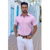 imageCOOFANDY Mens Button Down Shirts Short Sleeve Casual Shirt Summer Untucked Dress ShirtsLavender