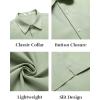 imageCOOFANDY Mens Button Down Shirts Short Sleeve Casual Shirt Summer Untucked Dress ShirtsLight Green