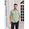 imageCOOFANDY Mens Button Down Shirts Short Sleeve Casual Shirt Summer Untucked Dress ShirtsLight Green
