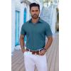 imageCOOFANDY Mens Button Down Shirts Short Sleeve Casual Shirt Summer Untucked Dress ShirtsMidnight Blue