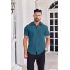imageCOOFANDY Mens Button Down Shirts Short Sleeve Casual Shirt Summer Untucked Dress ShirtsMidnight Blue