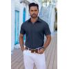 imageCOOFANDY Mens Button Down Shirts Short Sleeve Casual Shirt Summer Untucked Dress ShirtsNavy Blue