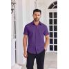 imageCOOFANDY Mens Button Down Shirts Short Sleeve Casual Shirt Summer Untucked Dress ShirtsPurple