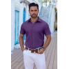 imageCOOFANDY Mens Button Down Shirts Short Sleeve Casual Shirt Summer Untucked Dress ShirtsPurple