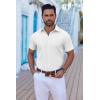 imageCOOFANDY Mens Button Down Shirts Short Sleeve Casual Shirt Summer Untucked Dress ShirtsWhite