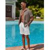 imageCOOFANDY Mens Button Down Shirts Short Sleeve Casual Shirts Summer Beach Linen Shirts with PocketBrown