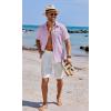 imageCOOFANDY Mens Button Down Shirts Short Sleeve Casual Shirts Summer Beach Linen Shirts with PocketLight Purple