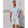 imageCOOFANDY Mens Button Down Shirts Short Sleeve Casual Summer Beach Shirts Vacation Wedding ShirtsLight Blue