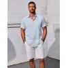 imageCOOFANDY Mens Button Down Shirts Short Sleeve Casual Summer Beach Shirts Vacation Wedding ShirtsLight Blue