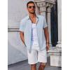 imageCOOFANDY Mens Button Down Shirts Short Sleeve Casual Summer Beach Shirts Vacation Wedding ShirtsLight Blue