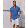 imageCOOFANDY Mens Button Down Shirts Short Sleeve Casual Summer Beach Shirts Vacation Wedding ShirtsOcean Blue