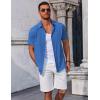 imageCOOFANDY Mens Button Down Shirts Short Sleeve Casual Summer Beach Shirts Vacation Wedding ShirtsOcean Blue