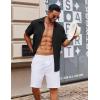 imageCOOFANDY Mens Button Down Short Sleeve Shirt Casual Cotton Summer Beach Linen Wedding Shirts with PocketBlack