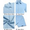 imageCOOFANDY Mens Button Down Short Sleeve Shirt Casual Cotton Summer Beach Linen Wedding Shirts with PocketClear Blue