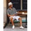 imageCOOFANDY Mens Button Down Short Sleeve Shirt Casual Cotton Summer Beach Linen Wedding Shirts with PocketDark Grey