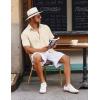 imageCOOFANDY Mens Button Down Short Sleeve Shirt Casual Cotton Summer Beach Linen Wedding Shirts with PocketLight Khaki